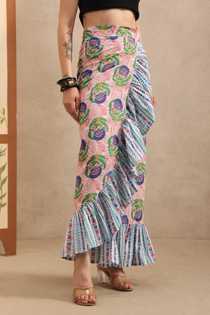 Pink Lotus Wrap Skirt