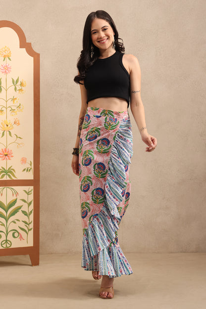 Pink Lotus Wrap Skirt
