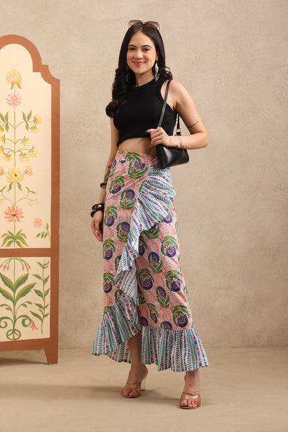 Pink Lotus Wrap Skirt