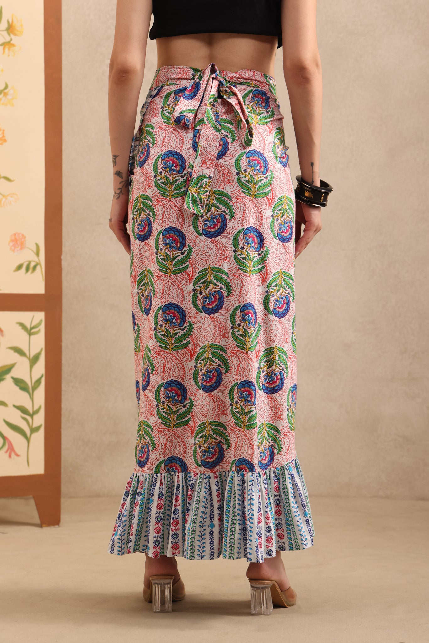 Pink Lotus Wrap Skirt