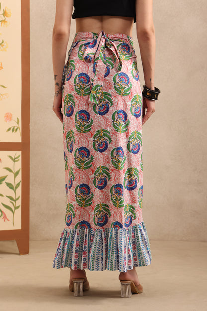 Pink Lotus Wrap Skirt