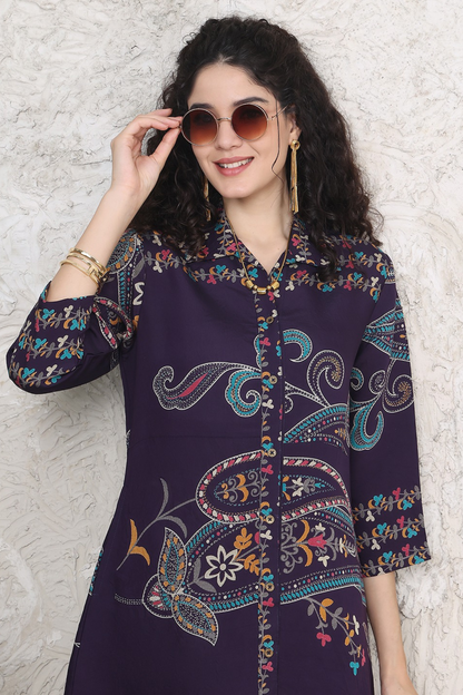 Lilac A-Line Midi Dress