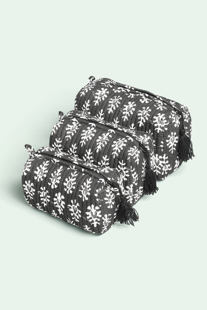 Midnight Buti Quilted Pouches (Set of 3)