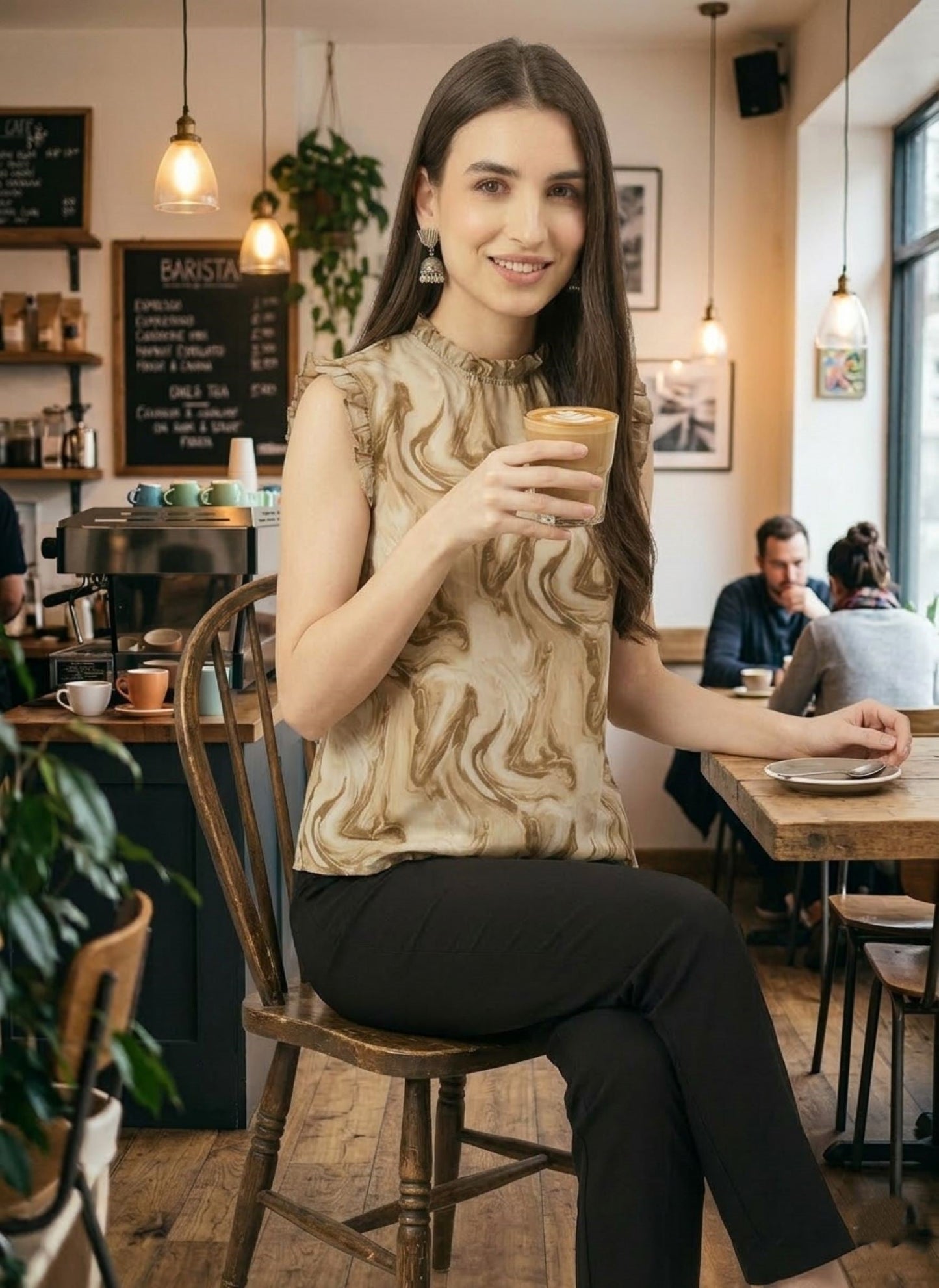 Marble Turtleneck Top