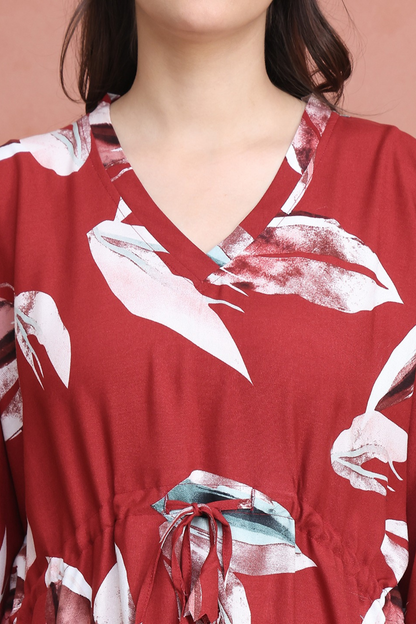 Crimson Leaf Kaftan