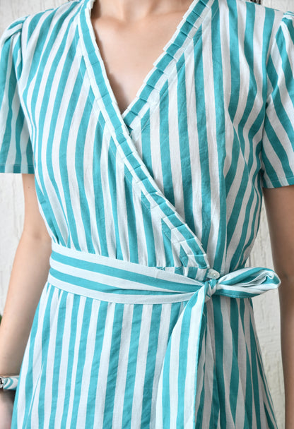 Stripes Love Wrap Dress