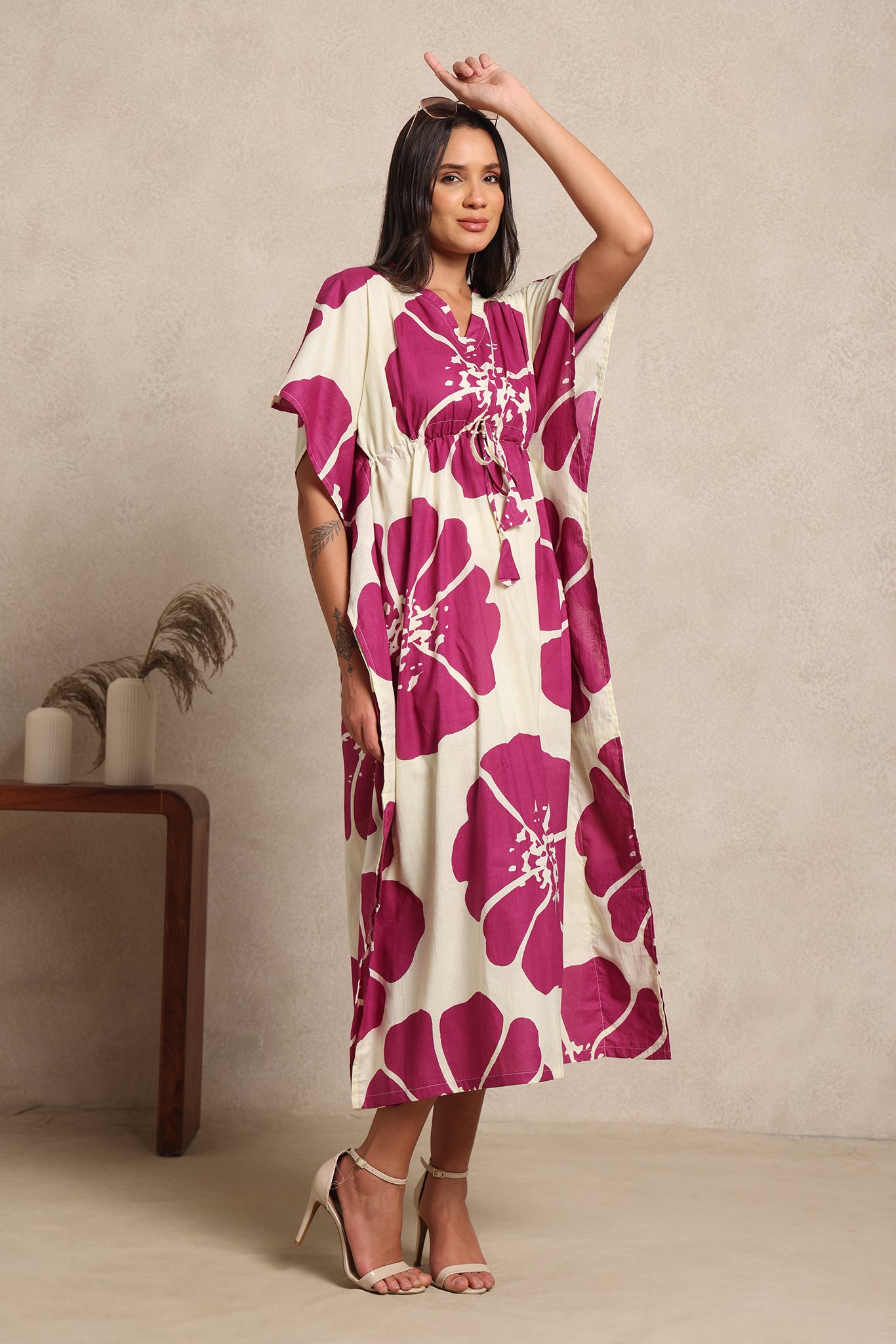 Fuchsia Bloom Kaftan
