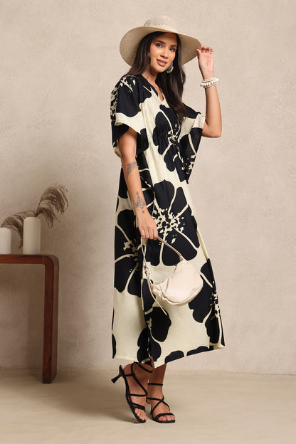 Ivory Noir Kaftan
