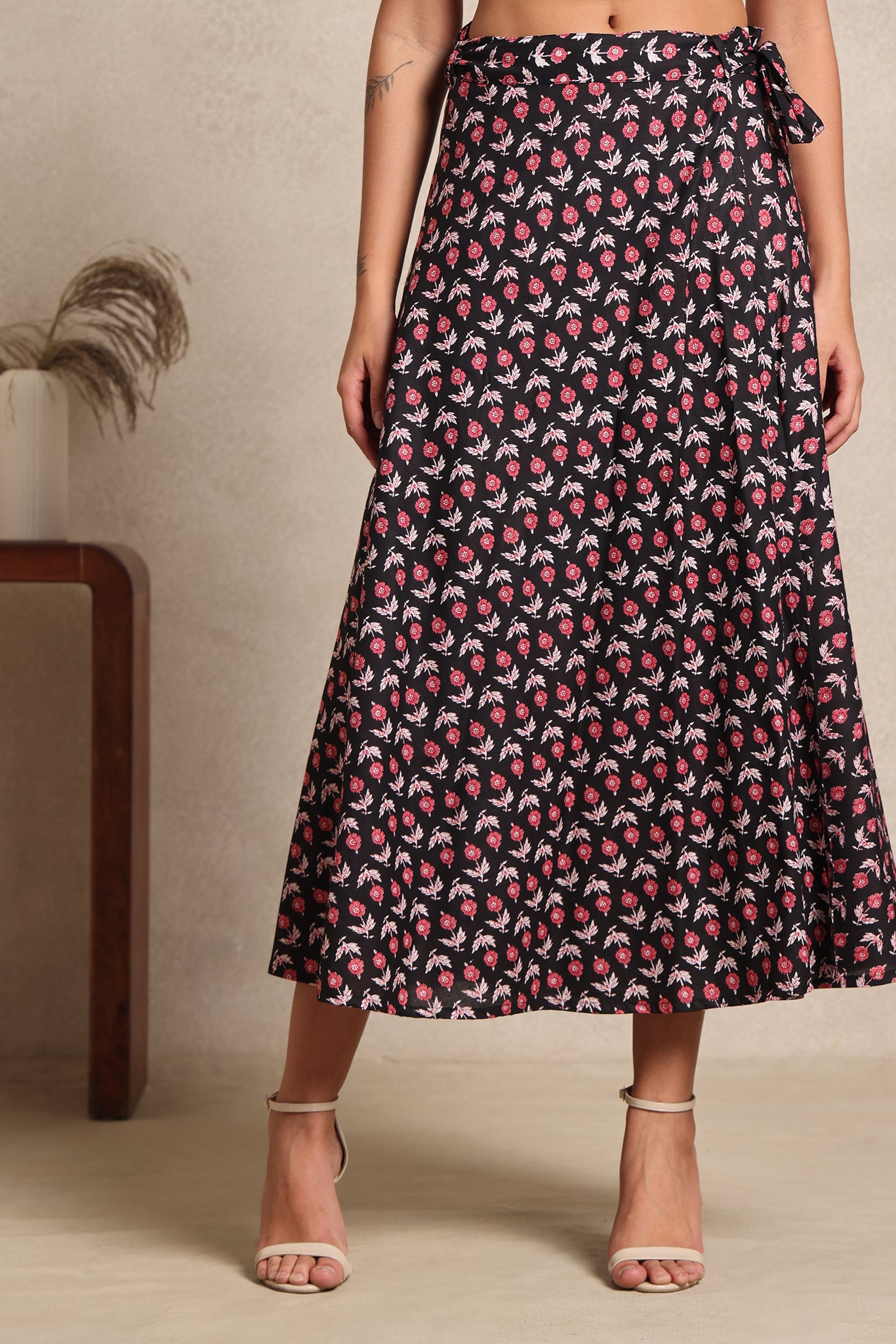 Midnight Rose Wrap Skirt