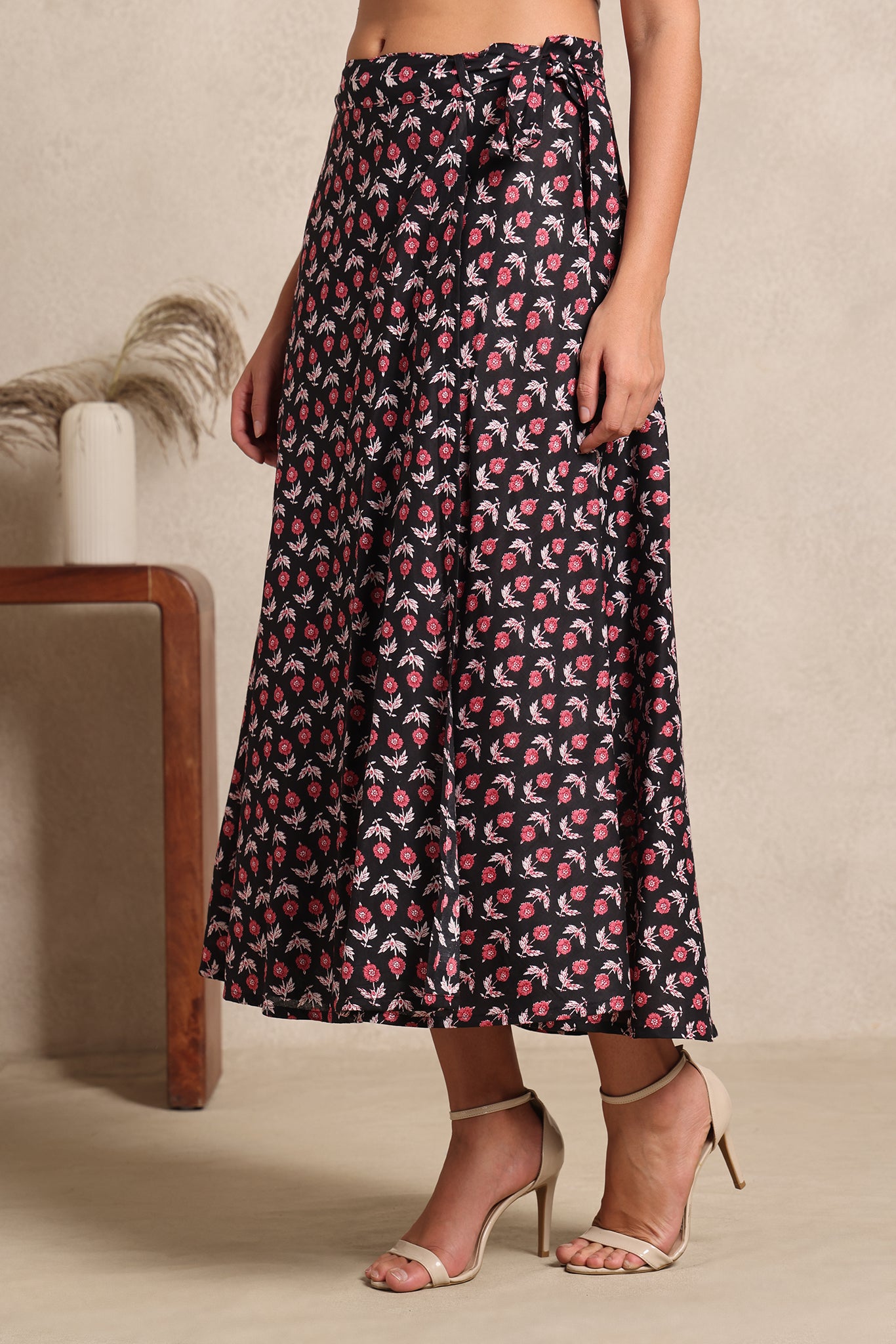 Midnight Rose Wrap Skirt