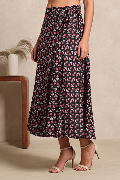 Midnight Rose Wrap Skirt