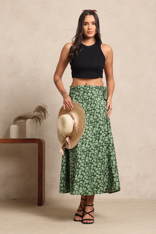 Olive Grove Wrap Skirt