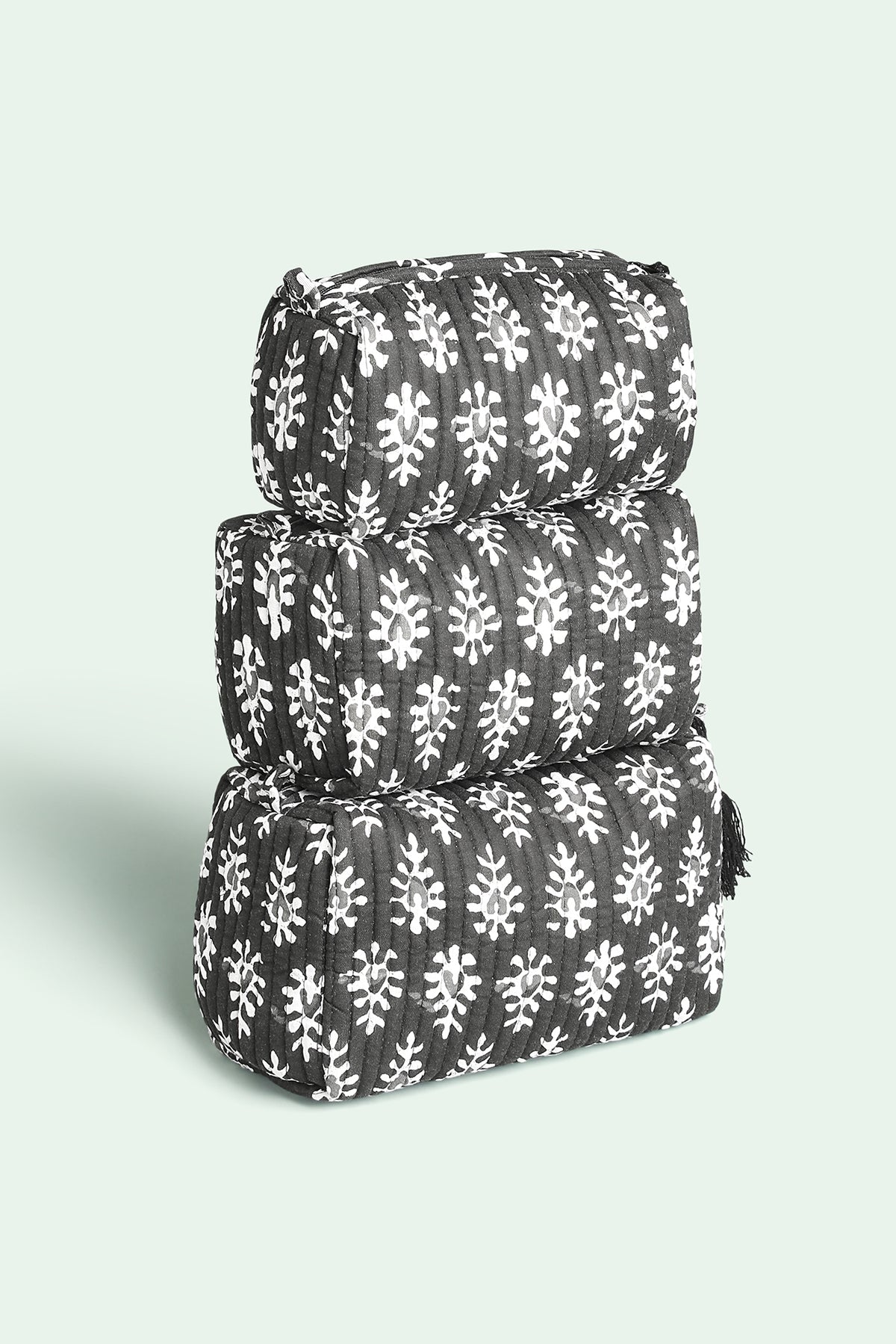 Midnight Buti Quilted Pouches (Set of 3)