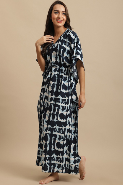 Indigo Mist Kaftan Maxi Night Dress