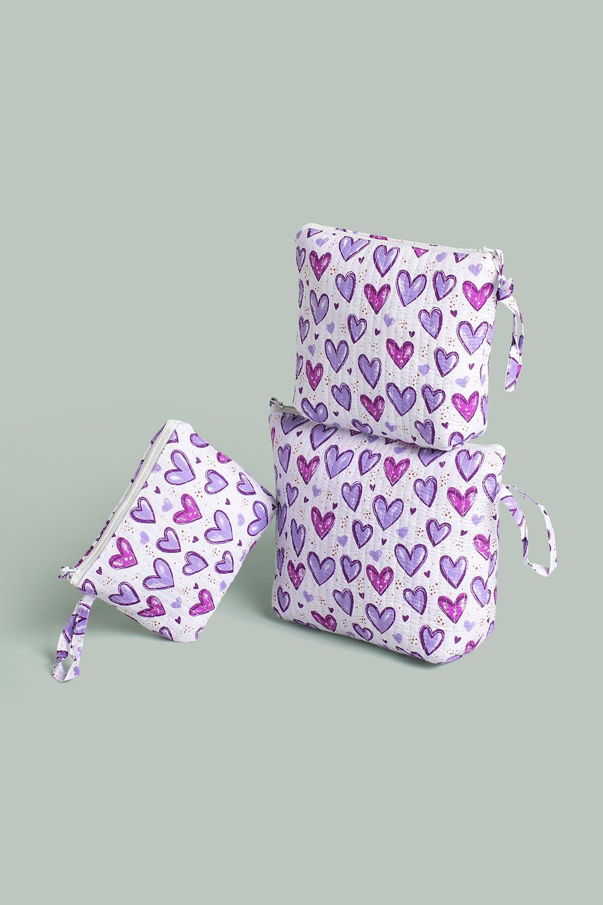 Violet Romance Quilted Cube Pouches (Set of 3)