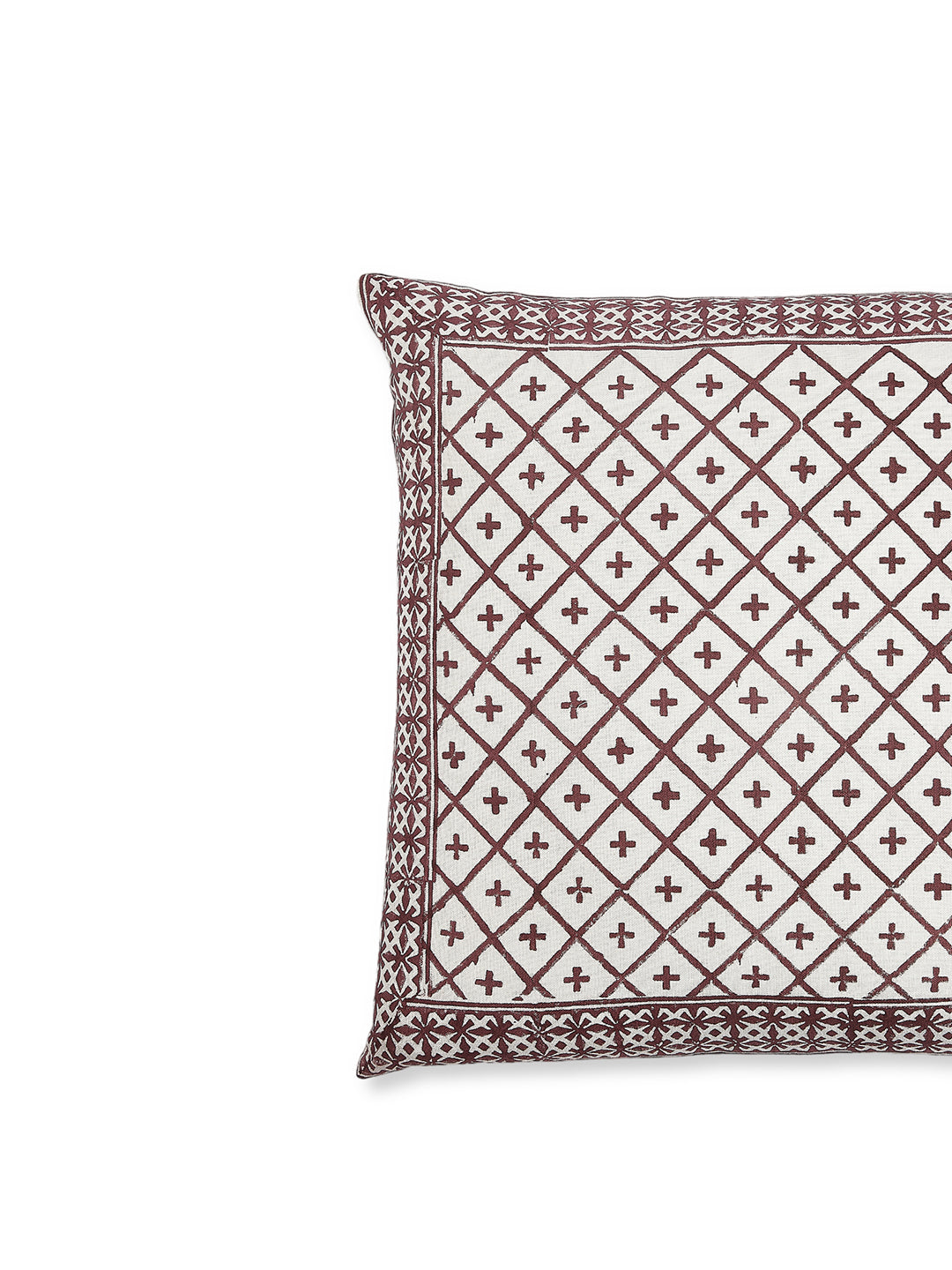 Espresso Wine Cushion Cover - Block Printed - Ayuda Homes