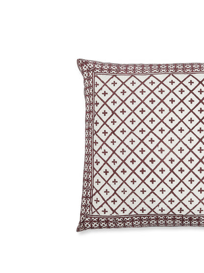 Espresso Wine Cushion Cover - Block Printed - Ayuda Homes