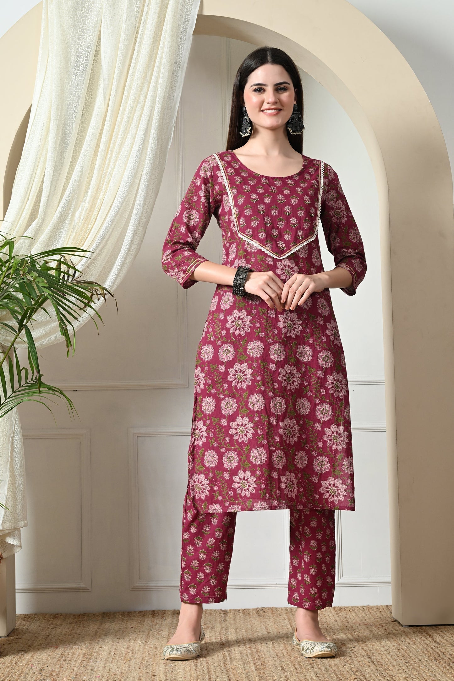 Burgundy Kurta Pant set