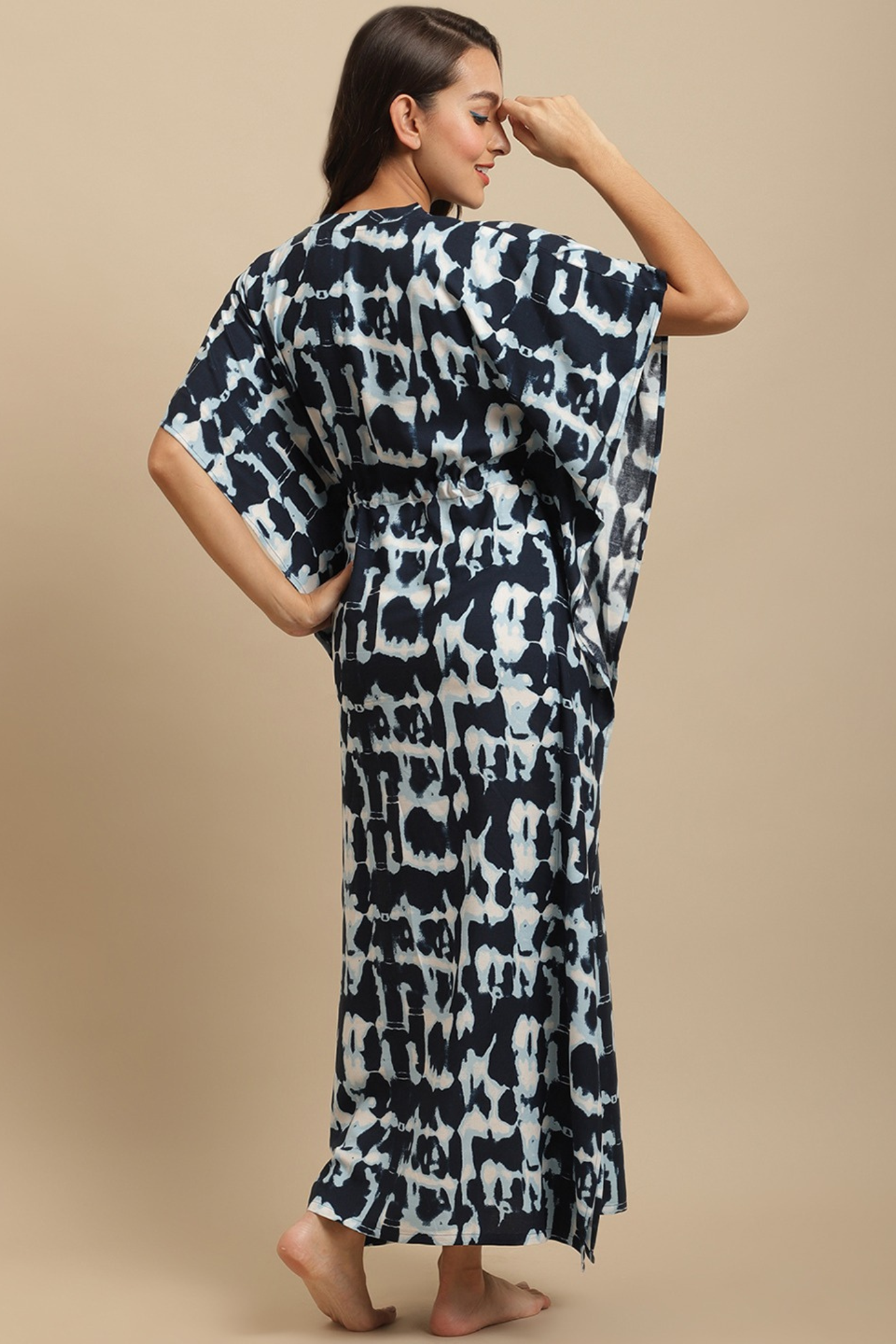 Indigo Mist Kaftan Maxi Night Dress