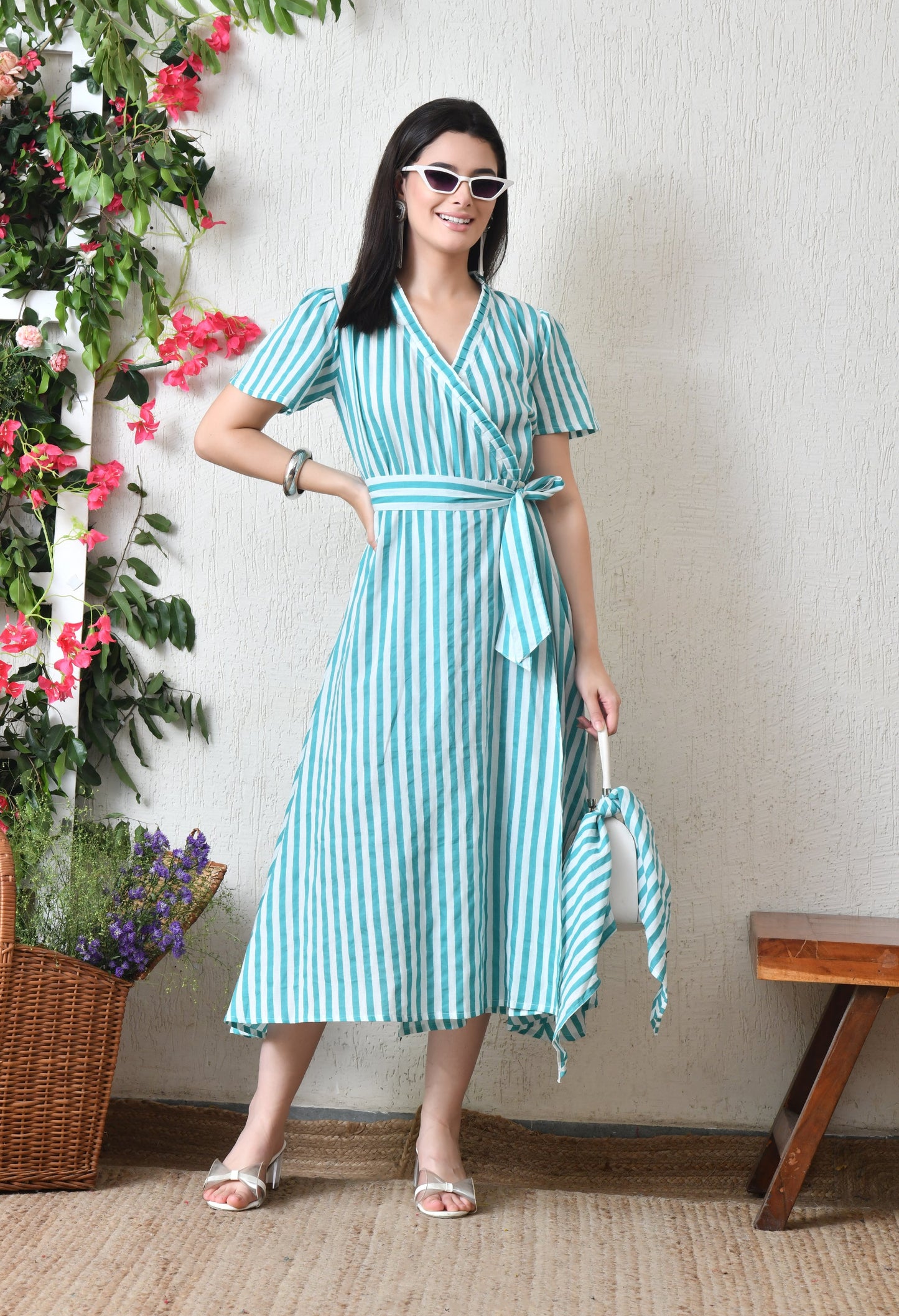Stripes Love Wrap Dress