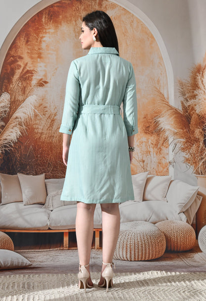 Linear Handloom Shirt Dress