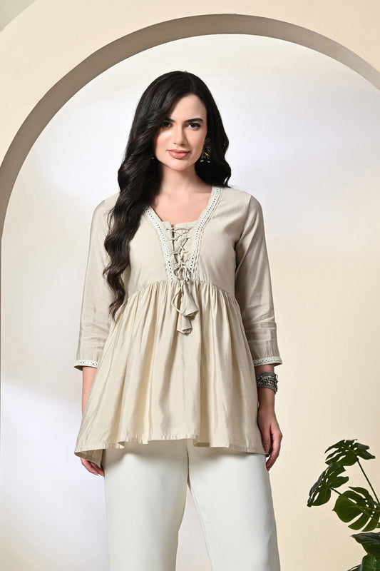Cream Embroidered Tunic