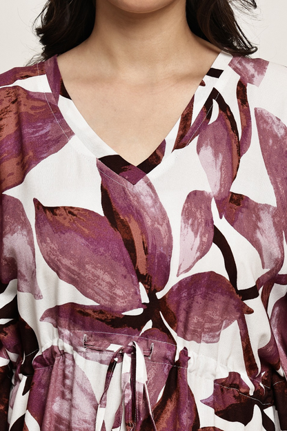 Wine Garden Kaftan Maxi Night Dress