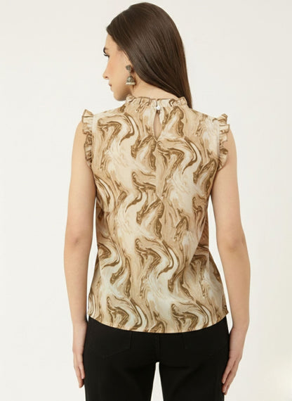 Marble Turtleneck Top