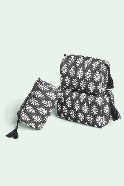 Midnight Buti Quilted Pouches (Set of 3)