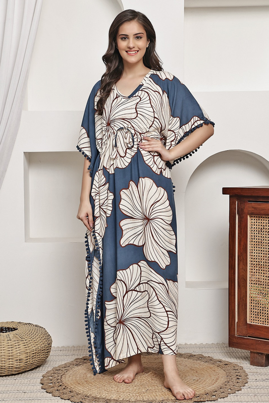 Ocean Lily Kaftan Maxi Night Dress