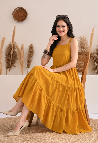 Mustard Tiered Dress