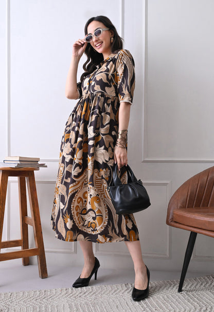 Kalamkari Shirt Dress