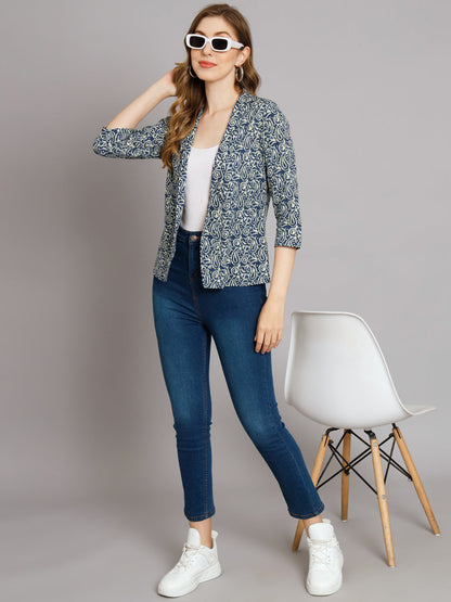 Indigo And White Kantha Shrug