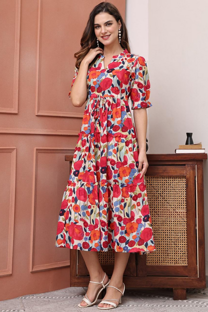 Floral Fit and Flare Dress