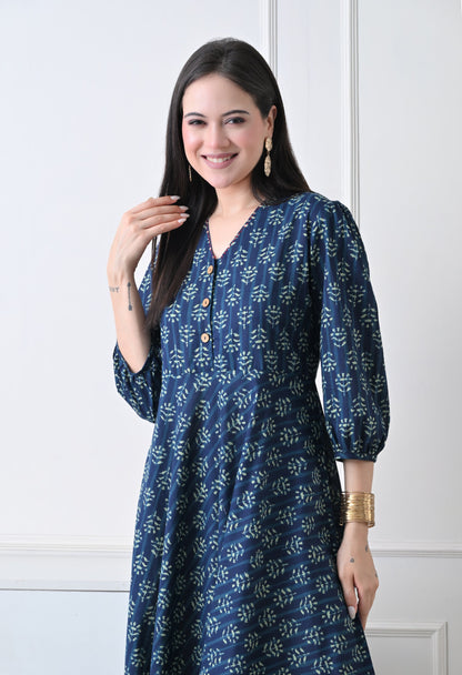 Bagru Block Dress