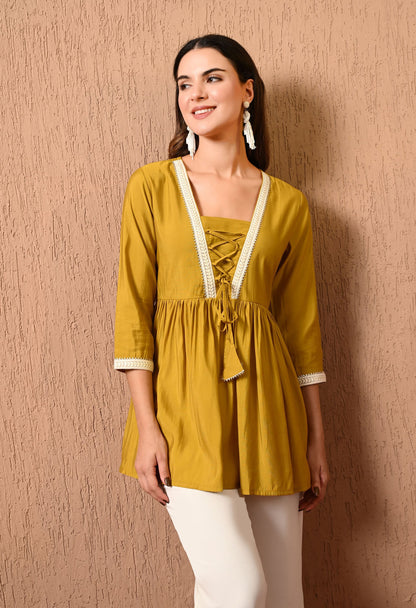 Mustard Embroidered Tunic