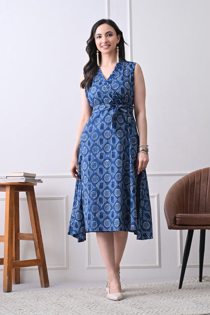 Geo Wrap Dress