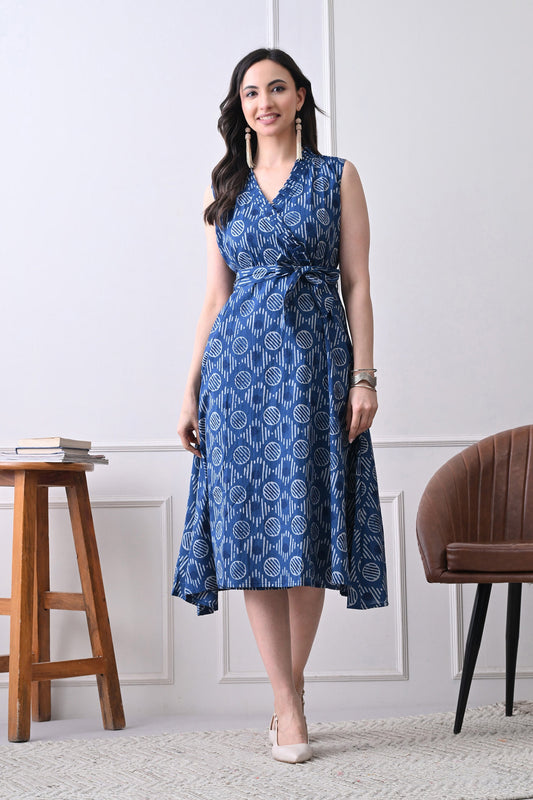 Geo Wrap Dress
