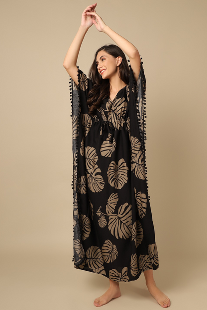 Midnight Muse Kaftan Maxi Night Dress