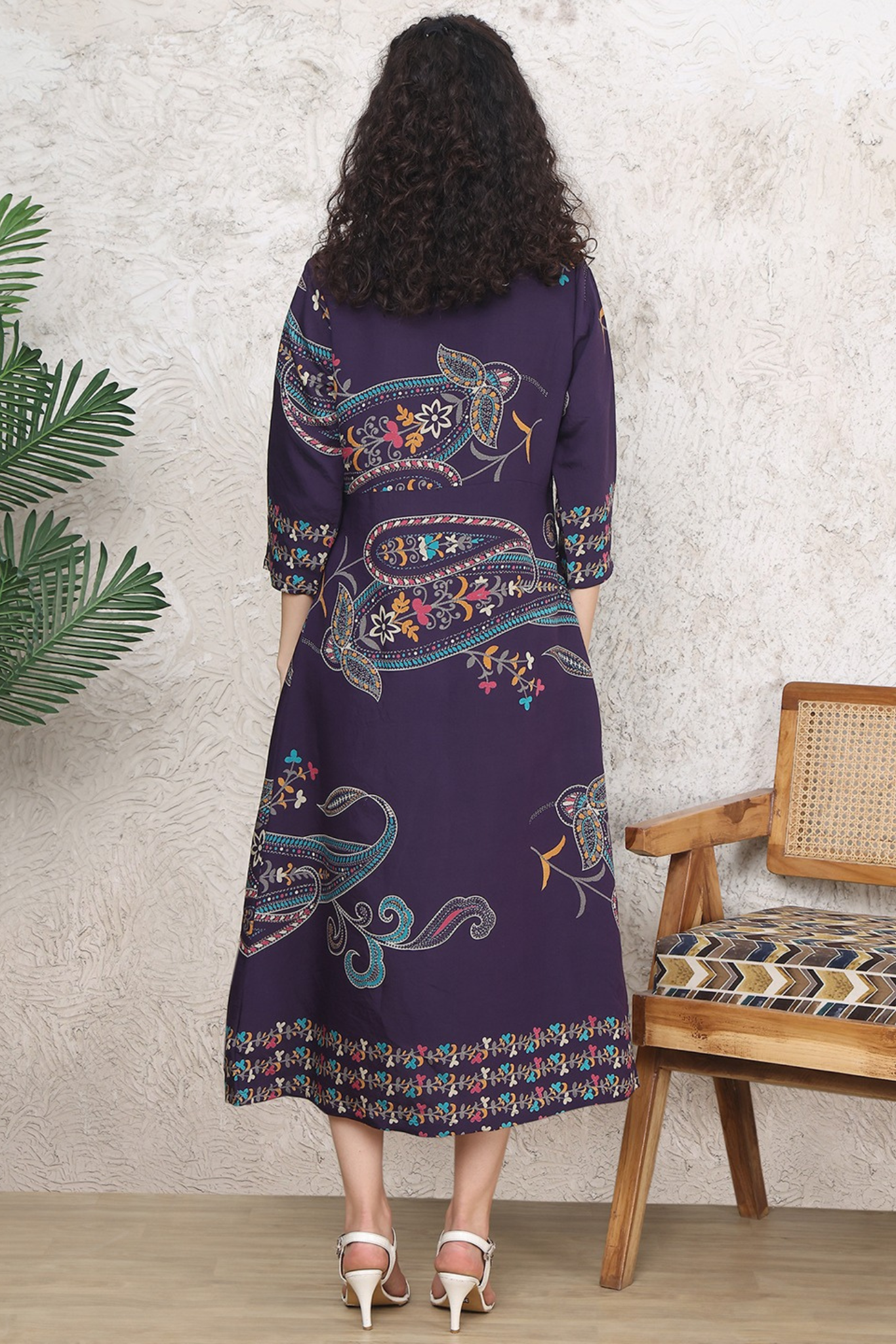 Lilac A-Line Midi Dress