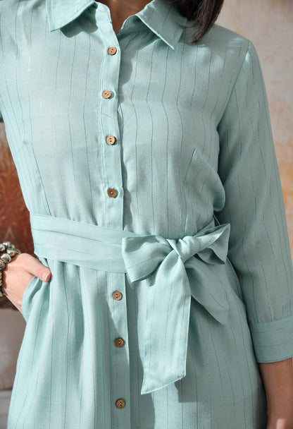 Linear Handloom Shirt Dress