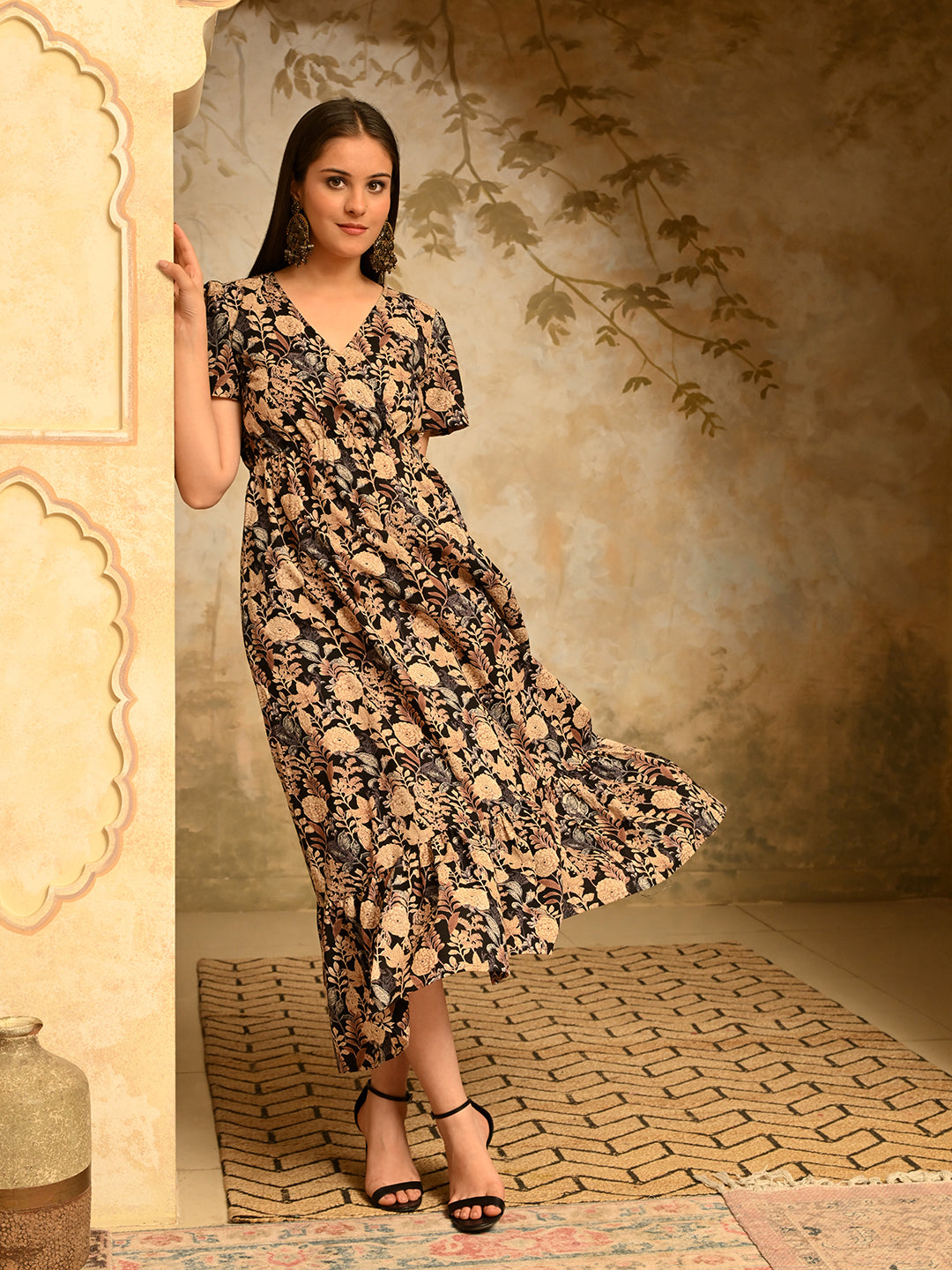 Charcoal Black Ethnic Dress