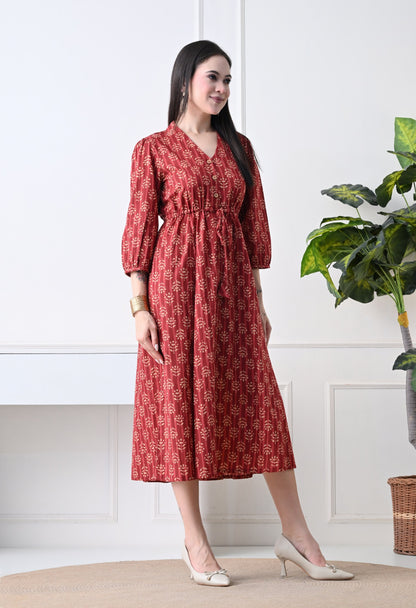 Noor Bagru Dress