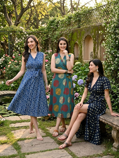 Geo Wrap Dress