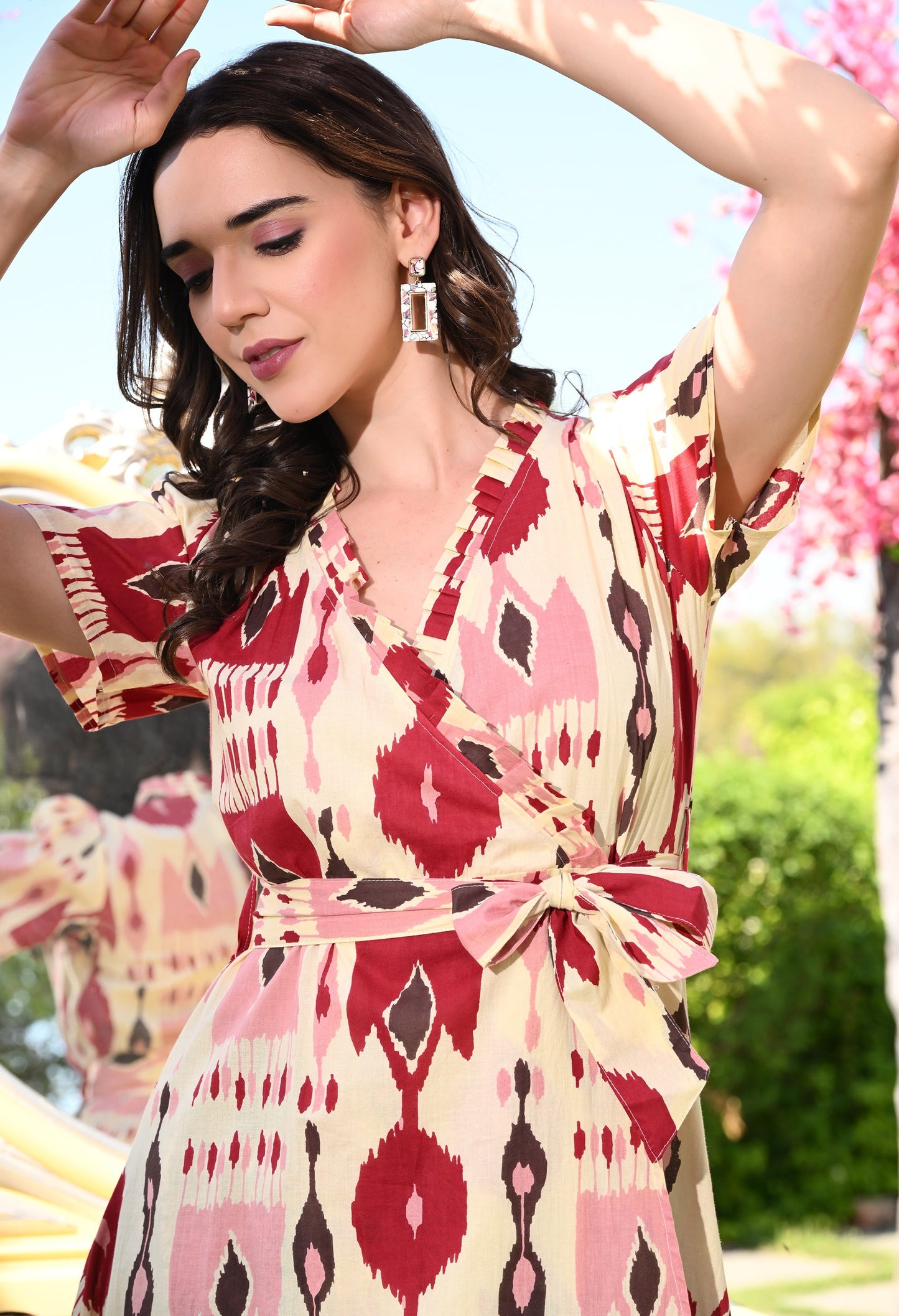 Timeless Ikat Wrap Dress