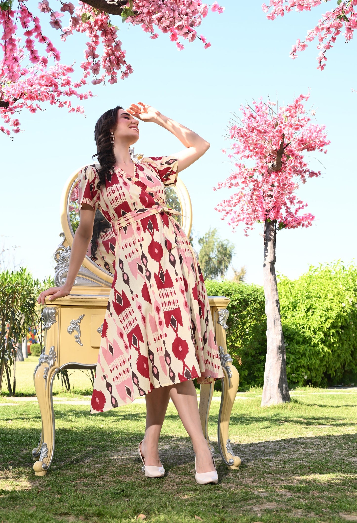 Timeless Ikat Wrap Dress
