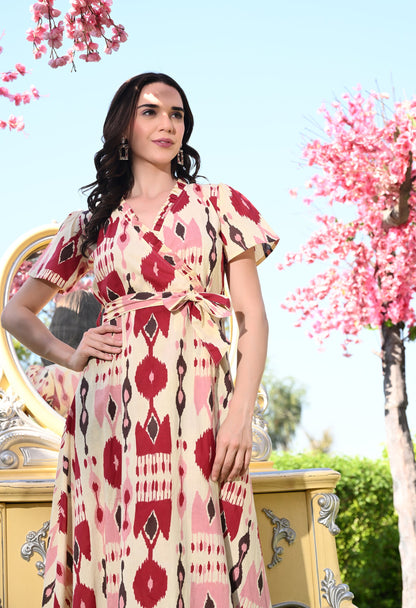 Timeless Ikat Wrap Dress