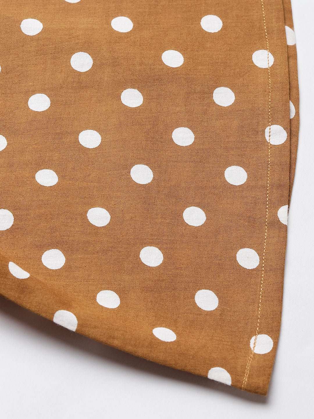 Mustard Polka A-Line Midi Dress