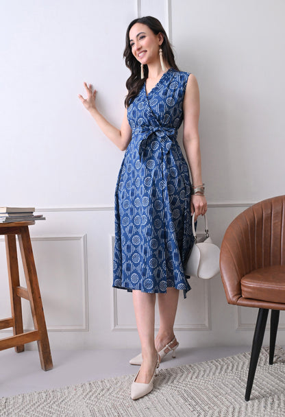 Geo Wrap Dress