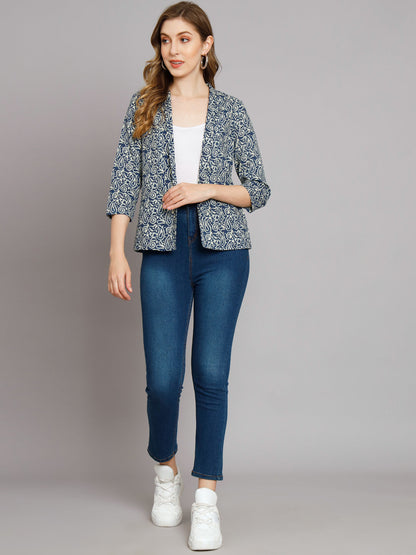 Indigo And White Kantha Shrug